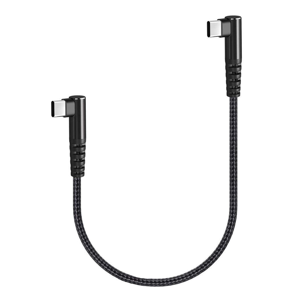 USB-C Charging Cable - 1ft. Braided Right Angle USB-C Fast Charging